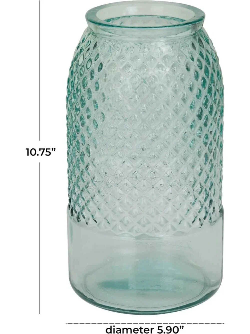 Recycled Glass Decorative Vase & Keepsake Box - Spanish Style, 6x6x11, Blue